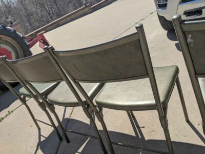 4 Rare Vintage Hamilton Cosco Avocado Green Gatefold Chairs | eBay