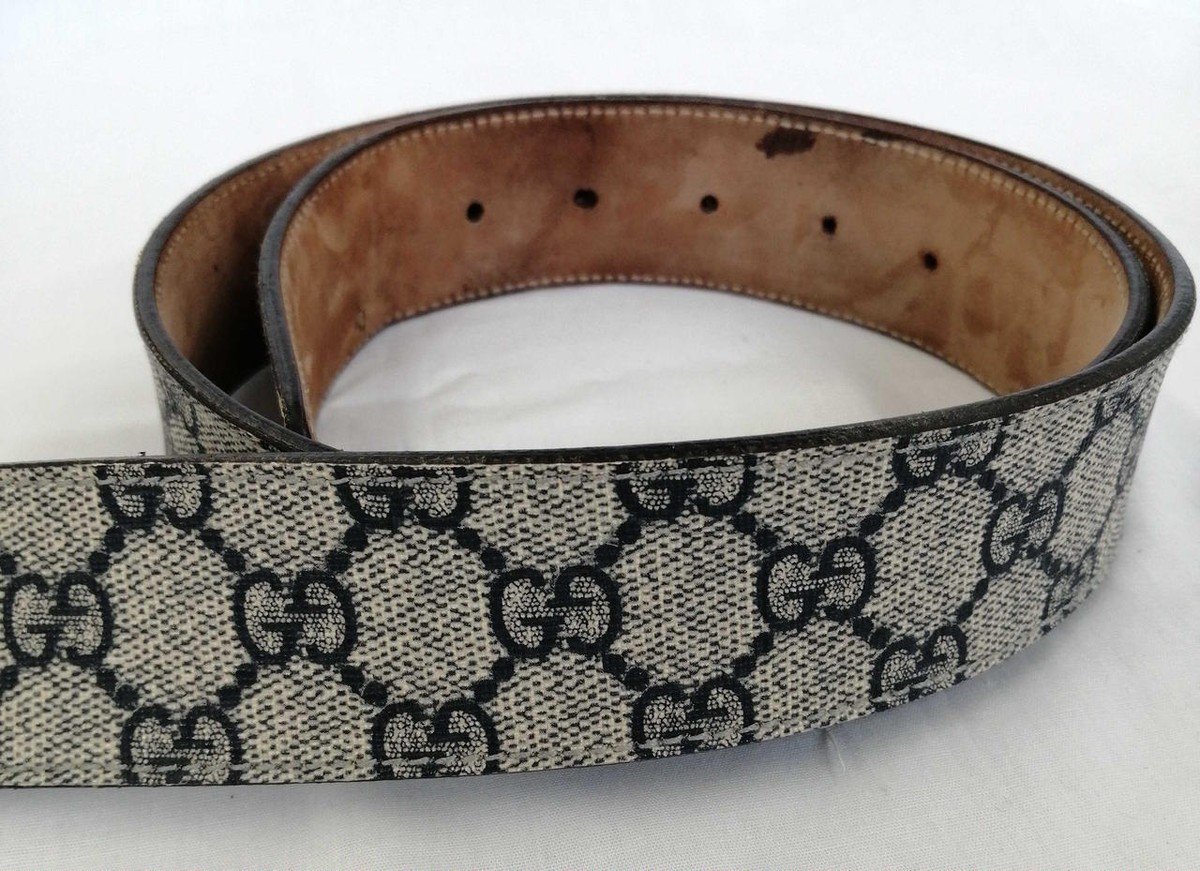 GUCCI Authentic Anchor Buckle Belt Beige GG pattern size 85
