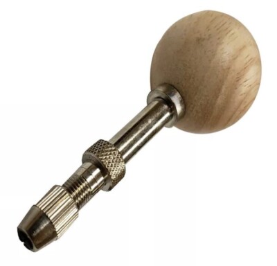 Swivel Head Pin Vise Hand Held Chuck Holder Round Wood Handle Range 1.5-2.5mm