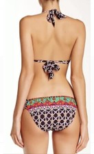 Haut De Bikini Bandeau Femme Trina Turk – Taille 6 – Marron Totem – Boucle Scintillante