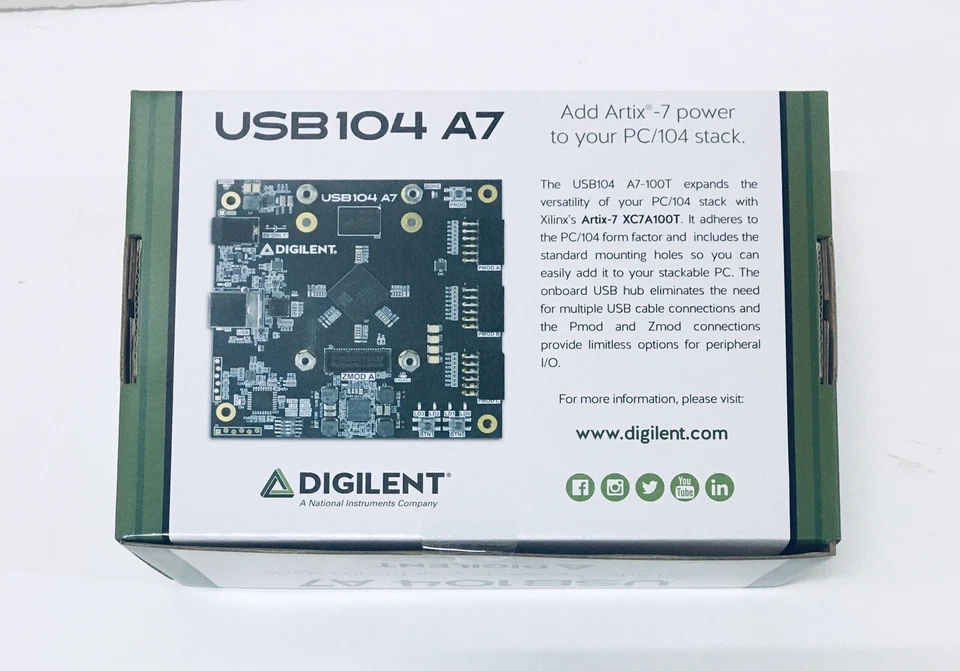 Digilent USB104 A7: Artix-7 FPGA Development Board in PC/104 Form Fact - Image 2 of 4
