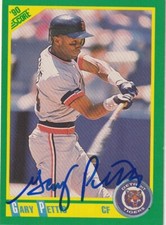 GARY PETTIS DETROIT TIGERS  SIGNED 1990 SCORE CARD #136