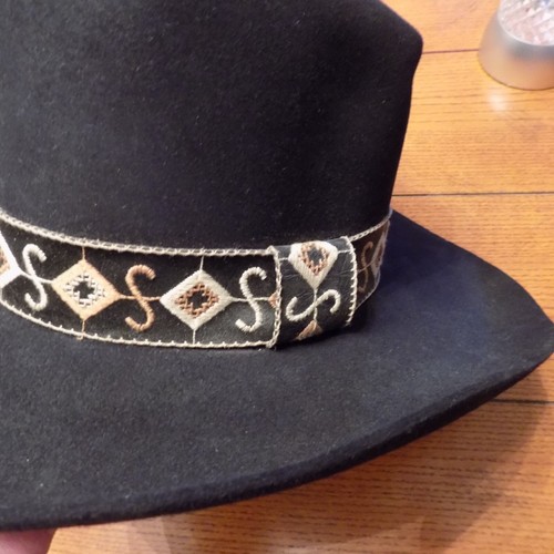 VTG Stetson Cowboy Hat 4X Beaver John B. Stetson Company Black leather band - Picture 8 of 24