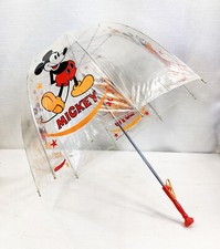 Vintage Disney Mickey and Minnie kids clear plastic umbrella by Horsman