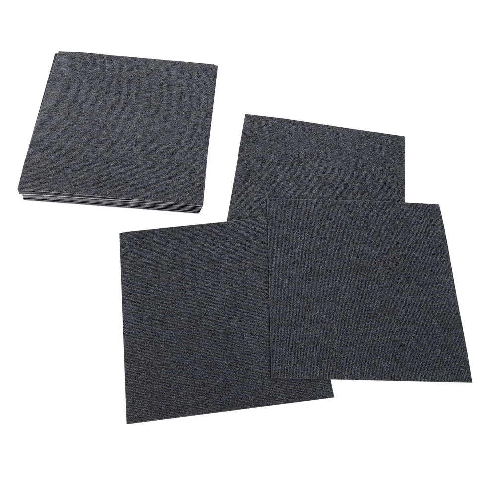 Alfombra Cuadrada Alfombra Suelo Alfombra Tipo Adsorción Alfombra Autoadhesiva 20 Piezas Gris Foto 4 de 4
