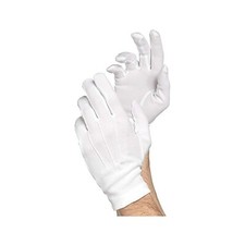 White Cotton Santa Gloves - Costume Gloves - One Size Fits Most Adults 393229 