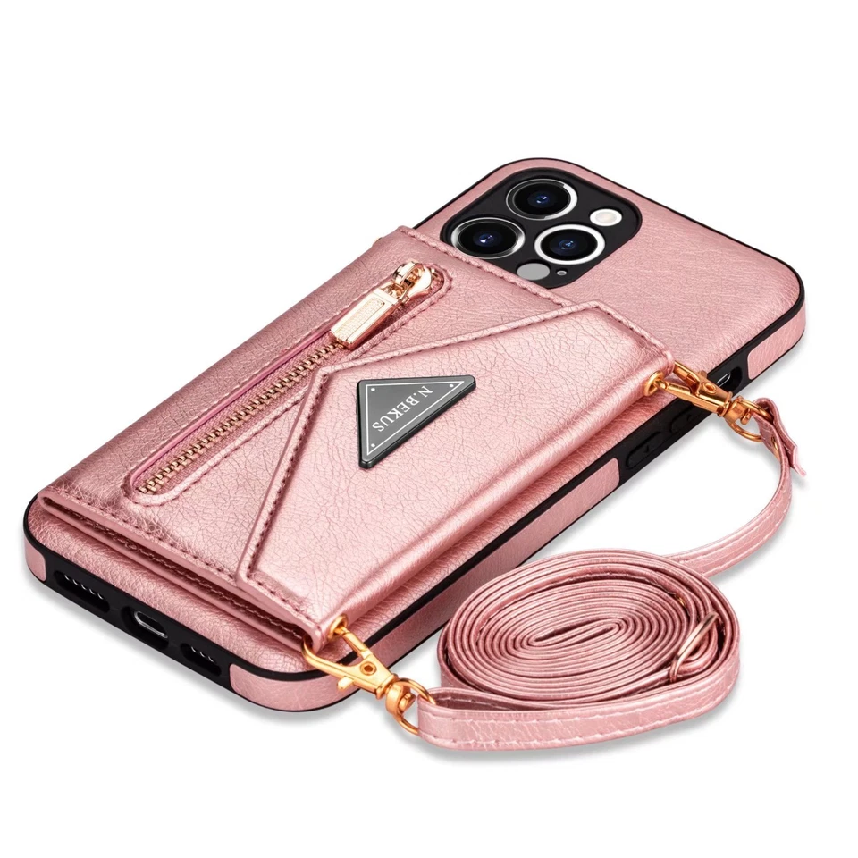 For iPhone 15 14 Pro Max 13 12 11 Pro X XR Leather Card Holder Wallet Case Cover - Image 3 of 4