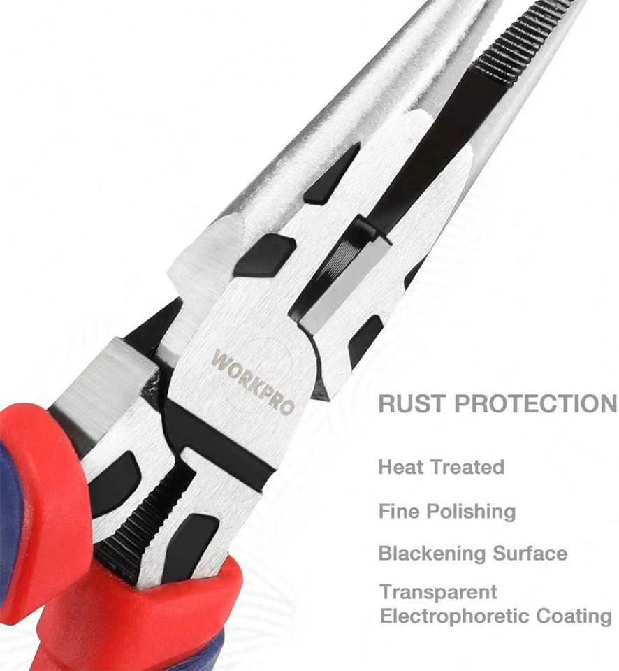 WORKPRO 5 Pieces Pliers Set Premium Cr-V Construction Linesman Pliers With Pouch - Image 4 of 4