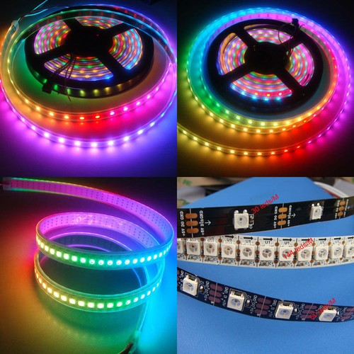 WS2812B 5050 RGB LED Strip 5M 150 300 Leds 144 60LED/M Individual Addressable 5V - Photo 1 sur 12