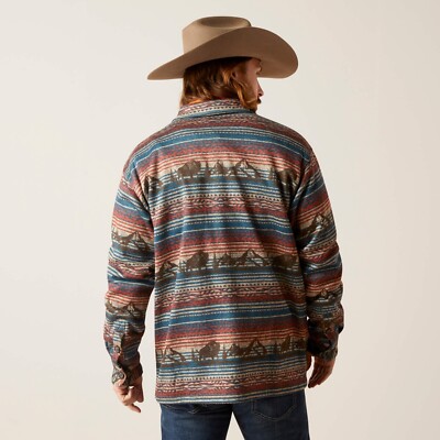 Ariat Men's Caldwell Printed Oxford Tan Buffalo Shirt Jacket