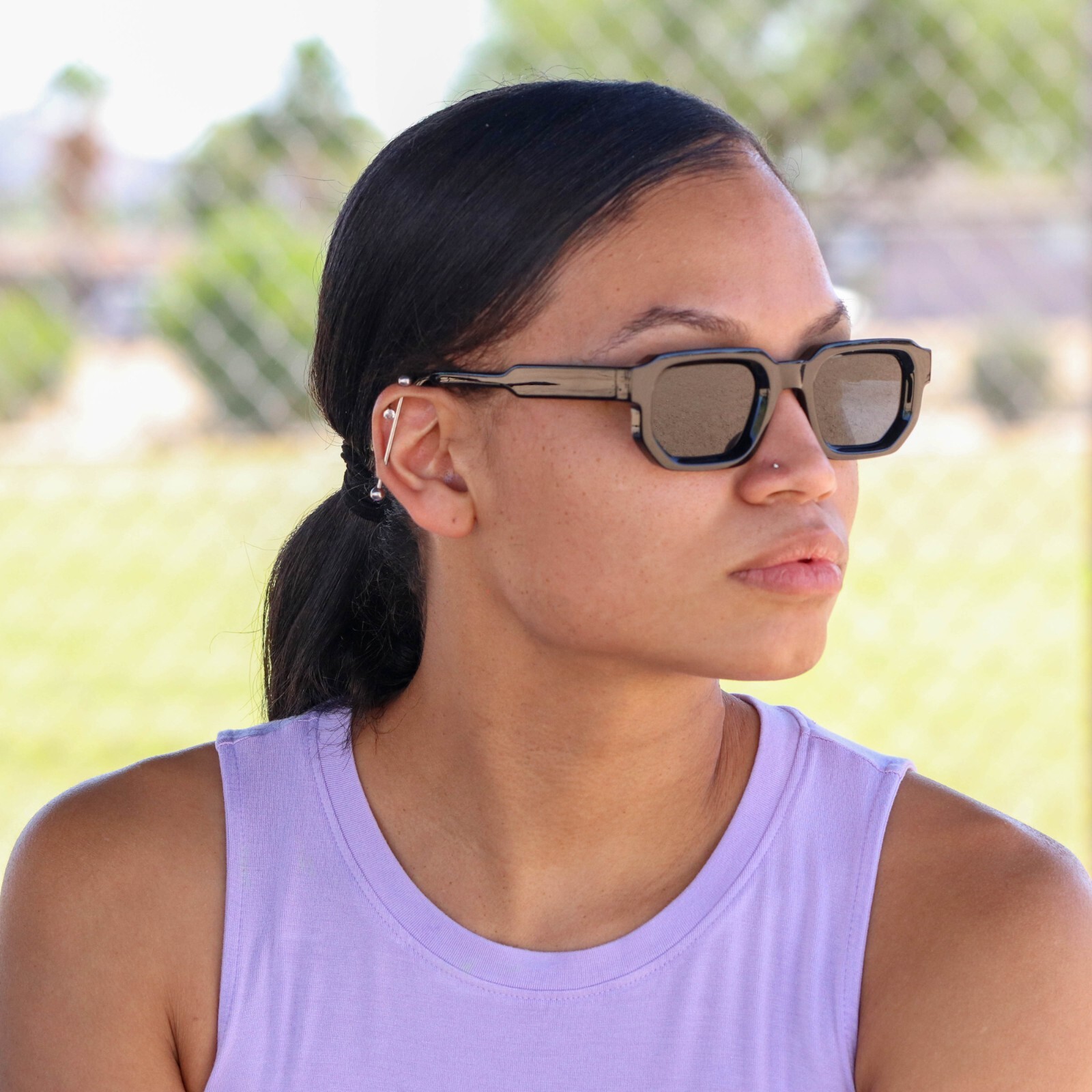 Vintage Square Sunglasses for Men and Women, Trendy Chunky Rectangle Retro Punk