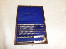 Middletown Plate Co. Nutcracker & 6 Pick Set Wood Case Vintage