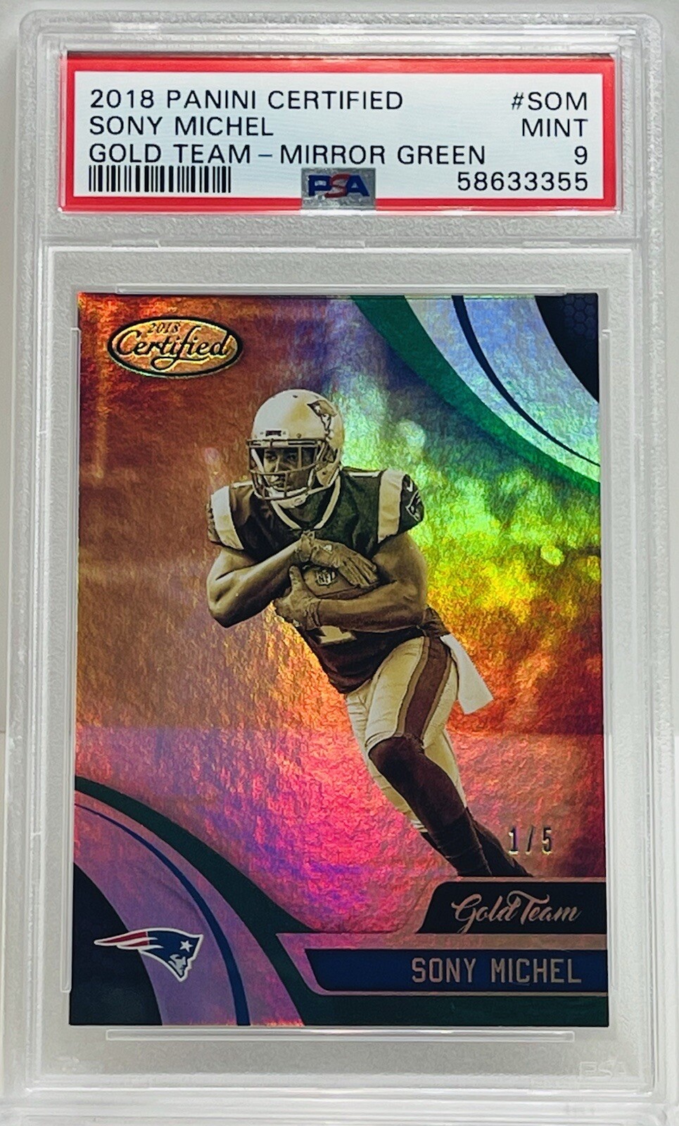 Sony Michel Panini Certified Gold Team #SOM Mirror Green