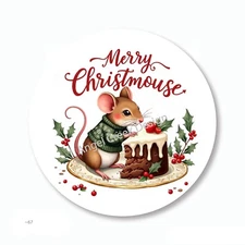 Merry Christmouse Holiday Party Favors Scrapbook Stickers Envelope Seals Labels