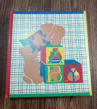 Vintage Gibson Scrapbook Gear Kids Bears  Blocks Photo Album Baby Primary Color