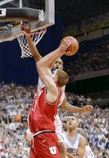 Antawn Jamison North Carolina Tar Heels attempts to block the shot- Old Photo