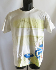 UT UNIQLO Blue Japanese Art Graphics T-Shirt Yellow and White Size Small
