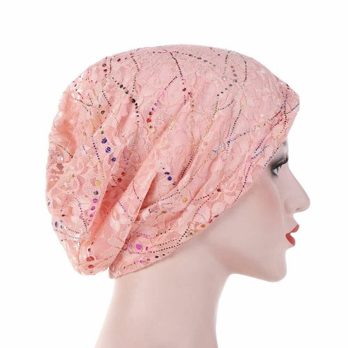 Beanie Hat Rhinestone Turban Cap Chemo Hat Muslim Hijab Beads Headwrap Headwear - Picture 13 of 14