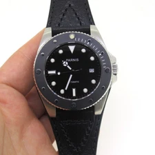 43mm Parnis Men Automatic Mechanical Watch Stainless Steel Case Luminous Marker