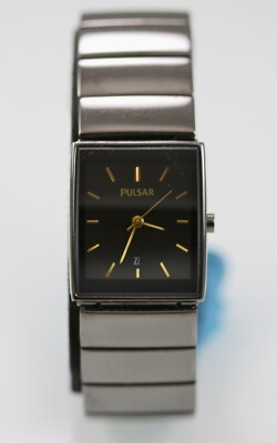 #ad #ad Pulsar Watch Men Stainless Steel Black Battery Water Resistant Date Quartz $44.04