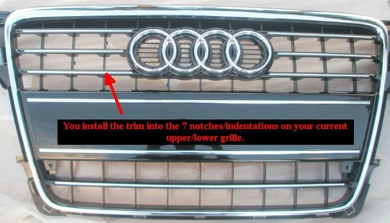 AUDI A4 A5 2009-2012 MOLDURA CROMADA PARA PARRILLA CON GARANTÍA DE 5 AÑOS Foto 3 de 4