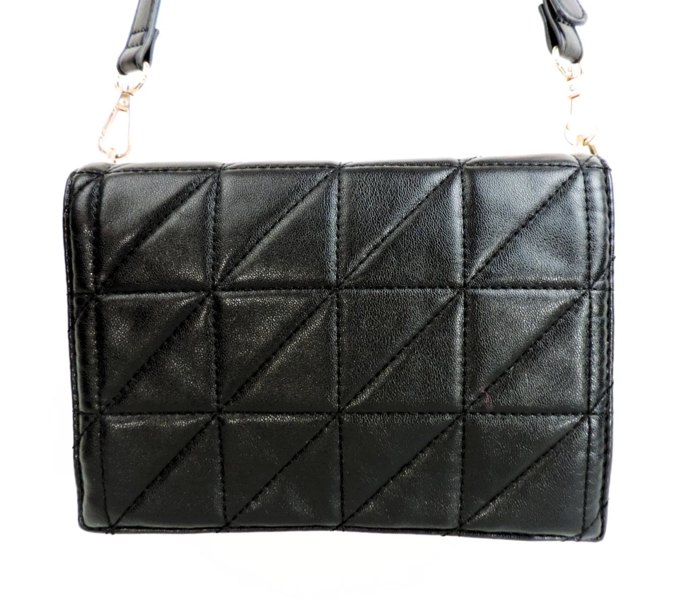 URBAN EXPRESSIONS Bolso de Hombro Bandolera Negro Hinchado Acolchado Imitación Cuero Foto 3 de 4