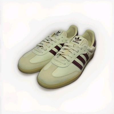 adidas Samba OG Wonder White/Shadow Red Gum Low Top Lace-Up JS3830