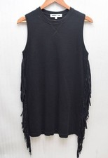 McQ Alexander McQueen Fringe Tank Dress Black Cotton Made In Turkey Size S