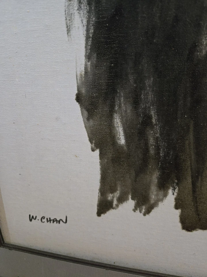 Original Painting Portrait of a Child Asian Girl Framed Signed 70 x 64 cm - image 4 of 4