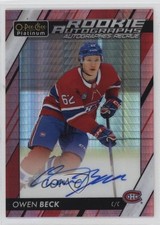 2024 O-Pee-Chee Platinum 2024-25 Update Red Prism 7/30 Owen Beck #R-OB Auto 0y85