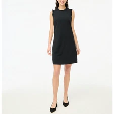 J.Crew Ruffleneck Suiting Dress Black Office Classic Cocktail Career US 10 NWT