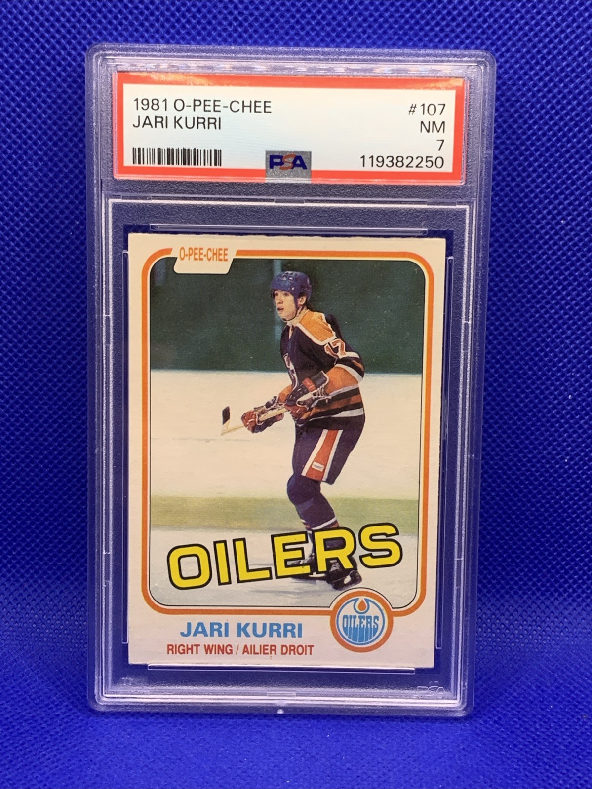 1981/82 O-Pee-Chee OPC Jari Kurri RC PSA 7 Just Graded