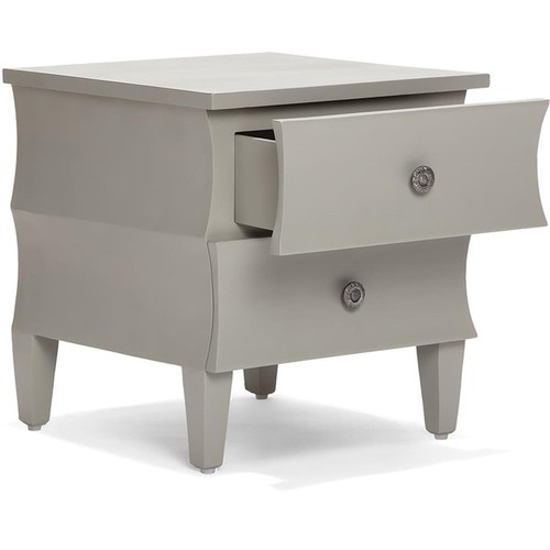 Adore Decor Arlan Side Table with Two Drawers Gray - Picture 3 of 10