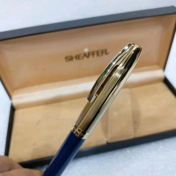 Pluma Estilográfica Vintage Sheaffer Imperial VIII Touchdown Azul Oro 14K Nuevo en Caja VP354 Foto 2 de 4