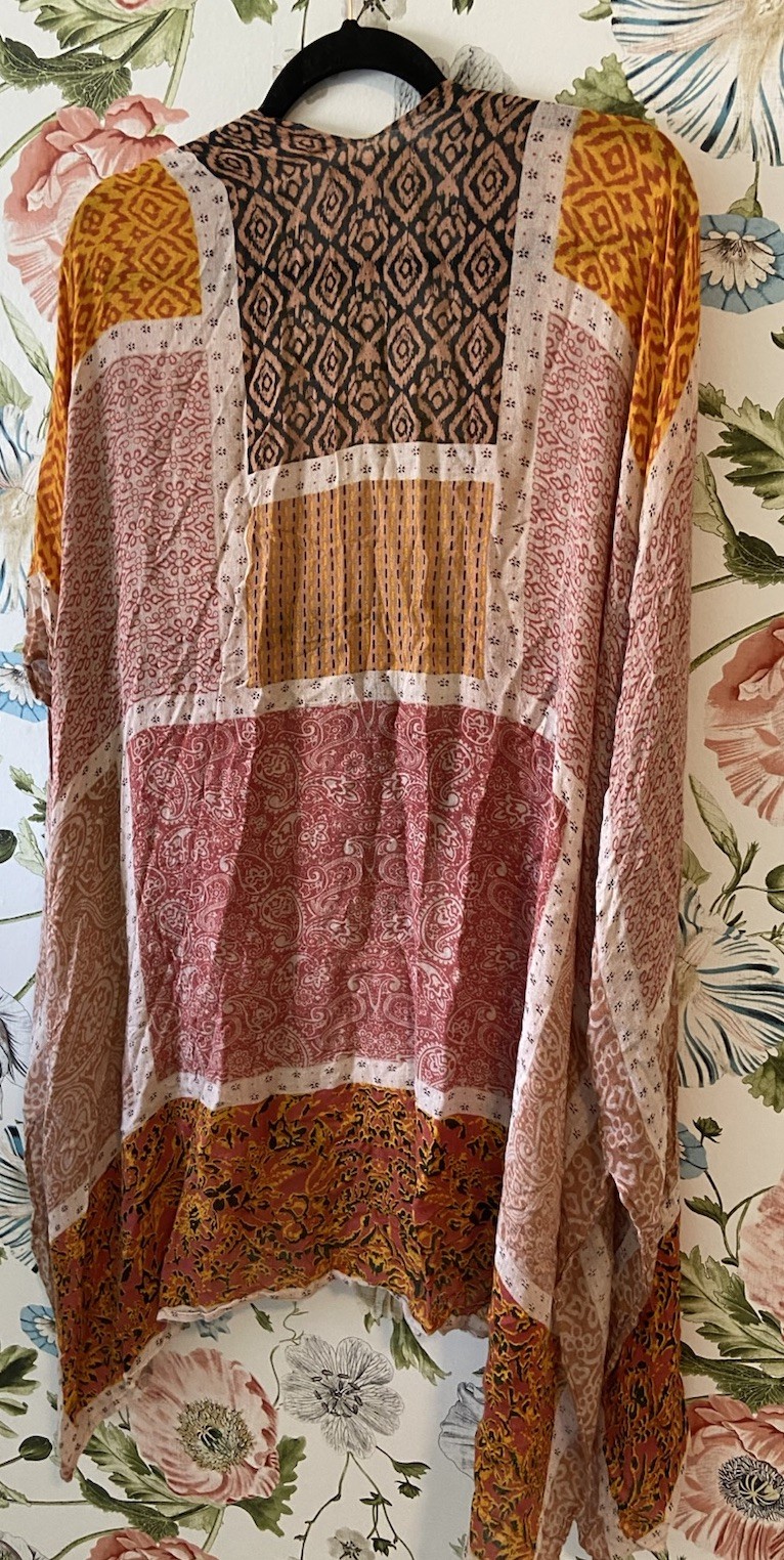 Natural Reflections Patchwork Batik Print Kimono … - image 3