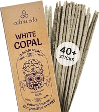 White Copal Incense Sticks Mexico - (40+ Sticks) Thick, Natural Resin Incense