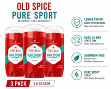 Old Spice Pure Sport Deodorant for Men 3 oz Aluminum Free Pack of 3