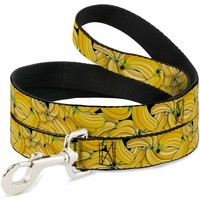 "Dog Leash 6-FEET Vivid Banana Bunches Stacked Narrow 0.5\" (Us Import)"