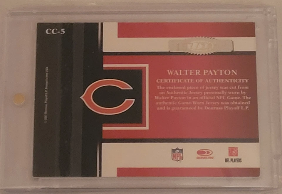 2007 PANINI THREADS CENTURY COLLECTION WALTER PAYTON GAME USED JERSEY 157/200 - Image 2 of 2