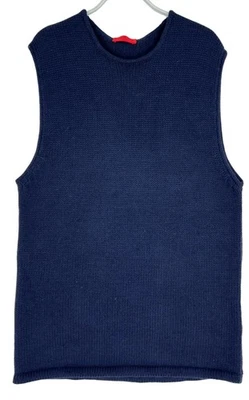 HUGO BOSS Hommes Saturn/1 Pull Gilet Col Rond Laine 2XL Bleu - Photo 1/4