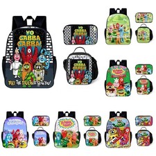 Yo Gabba Gabba School Backpack Bookbag Insulated Lunch Bag Pencilcase Set Gift