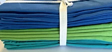 Set of 12 Bed Bath & Beyond Aqua, Blue, Green Cotton Napkins 17”x17” 