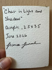 Aceo Original Painting, Abstract Chair, still life, 2.5 x 3.5, frances funnch — photo 3