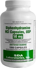 DIPHENHYDRAMINE 50MG 1000ct capsules, SDA LABS, Allergy Relief