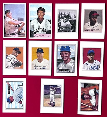 1989 Bowman 11 card Reprint Set - Willie Mays Mantle Williams Paige Yogi Snider
