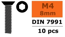 GForce - 4x8mm 10pcs Steel Countersunk Head Screws