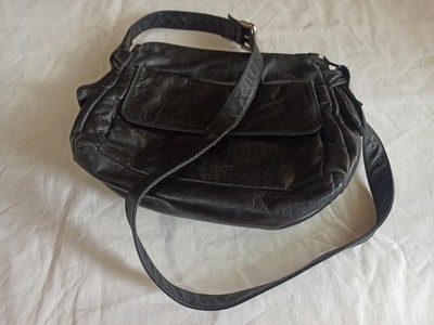 ENNY VINTAGE LEDER TASCHE MADE IN ITALY   SCHULTERTASCHE TASCHEN LEATHER BAG ZIP 