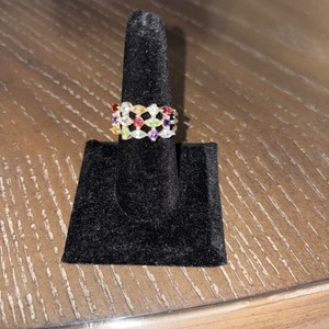 Sterlung Silver Ring With Genuine Gemstones In Size 8
