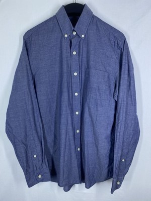 J.Crew Chambray Shirt Mens Small Blue Button Up Long Sleeve Pocket Lightweight