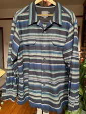 Pendleton Board Shirt. XXL 2XL. Blue Green Beige Striped. EUC